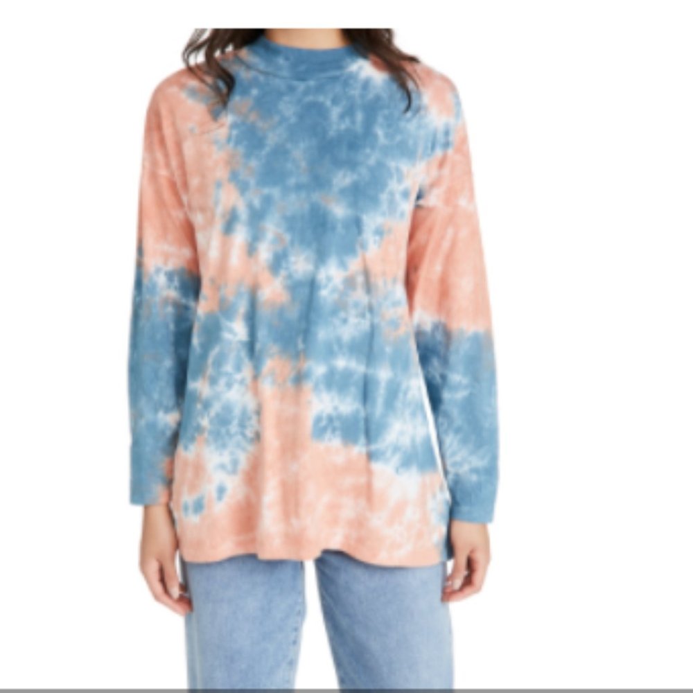 Free People Tie Dye Oversize Long Sleeve T-shirt